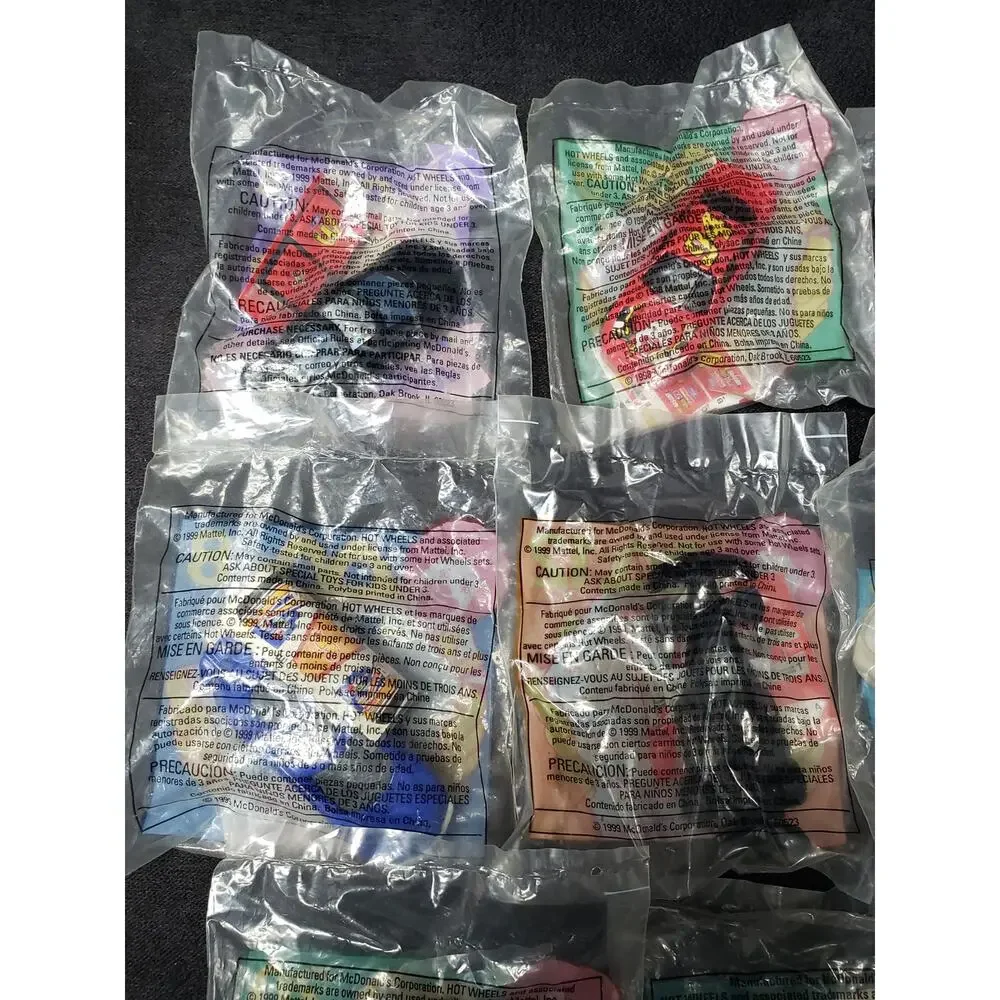 McDonald Nascar Hot Wheel Happy Meal Toys Diecast Race Car Bundle Set of 8 1999